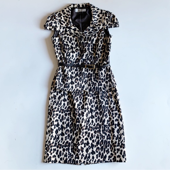 Tahari Tops - Tahari Arthur S Lavine NWT 2 Piece Set Top & Skirt Leopard Print w/Belt Size 2